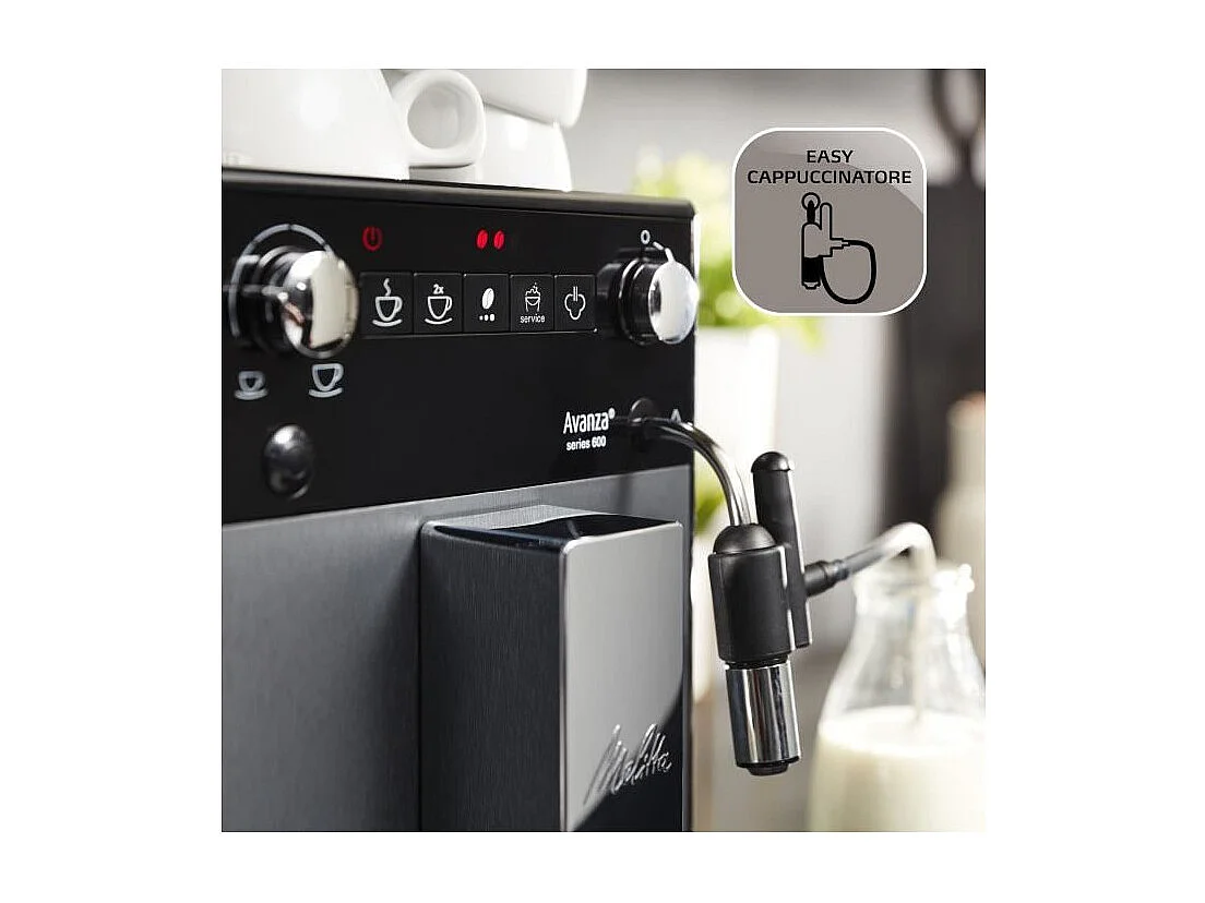 Machine a café - MELITTA - Avanza F270-100 - Réservoir d'eau 1,5 L - Réservoir a grains 250 g - 1450 W - Gris titanium