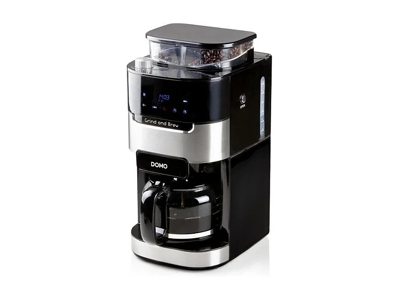 Cafetiere filtre avec moulin intégré - DOMO - DO721K - 900 W - 1,5 L - 12 tasses - 200 g de grains - Ecran LCD - 3 intensités