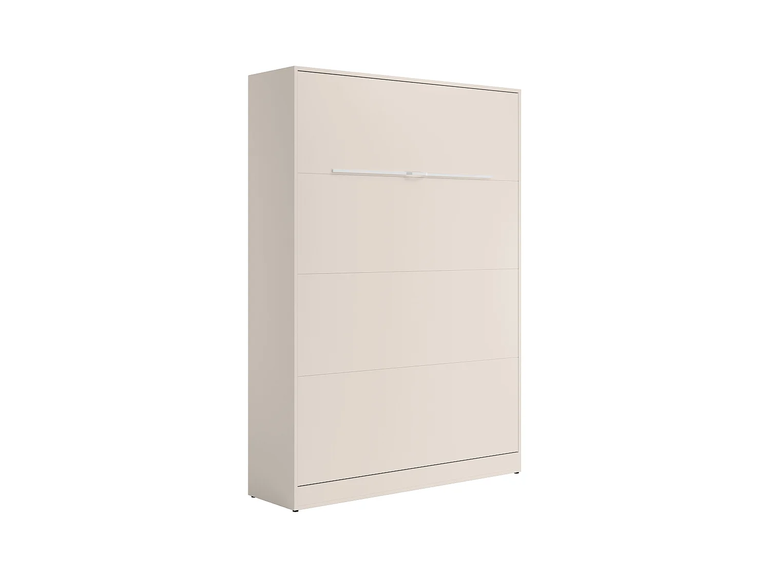 Lit escamotable 140 x 200 cm - Ouverture verticale manuelle - Avec LEDs - Beige + Matelas - RAPILI