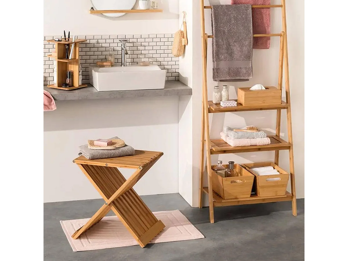 Panier de Rangement Bambou "Natureo" 30cm Naturel