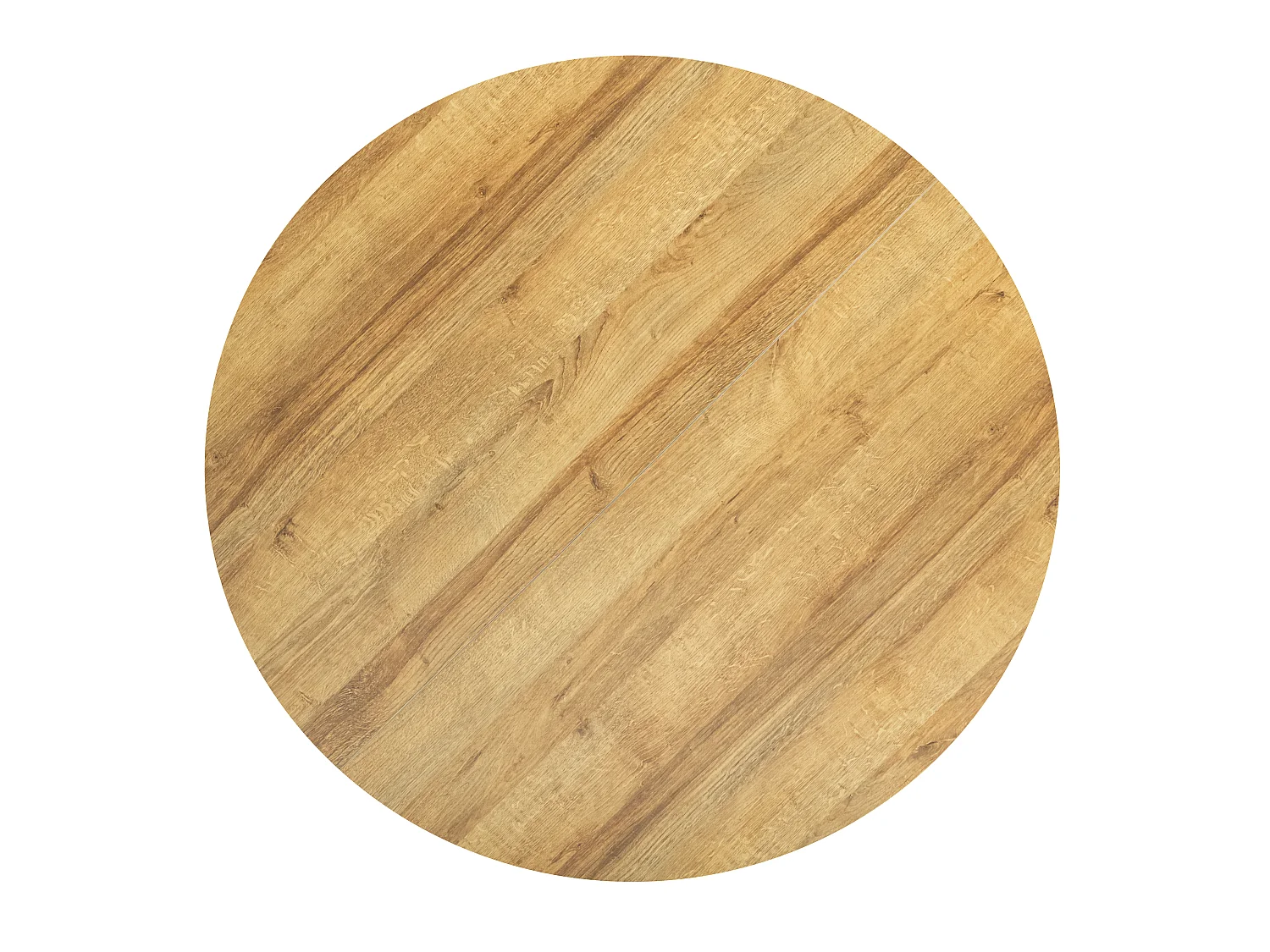 MEUBLES COSY CLIFT Ronde eettafel Ø100 cm voor 4-6 personen tafelblad met eikenlook melamine zwart metalen frame industriële stijl