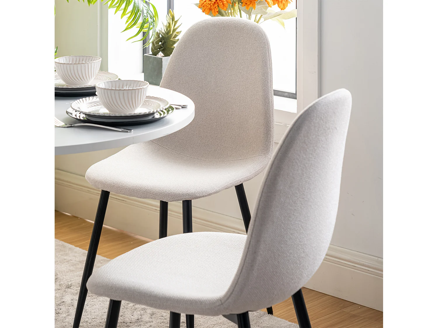 Ensemble de table à manger ronde avec 4 chaises, CLIFTOAKXSET