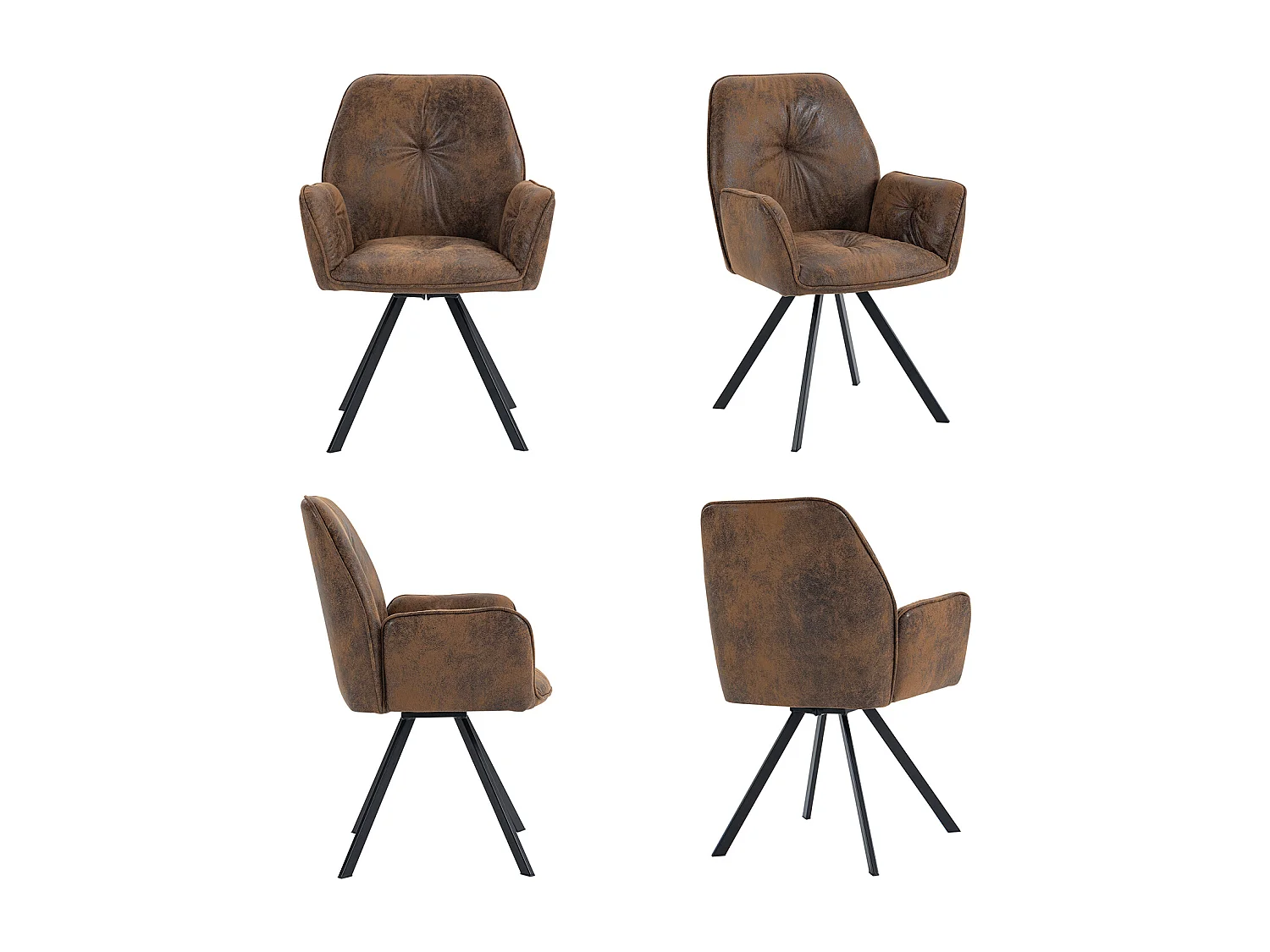 Ensemble de table à manger ronde avec 4 chaises, CLIFTOAKXSET