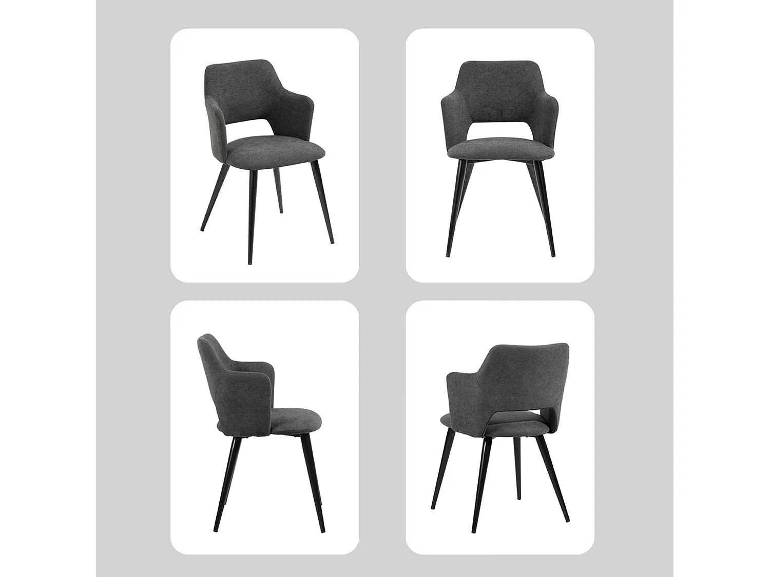 Ensemble de table à manger ronde avec 4 chaises, CLIFTOAKXSET