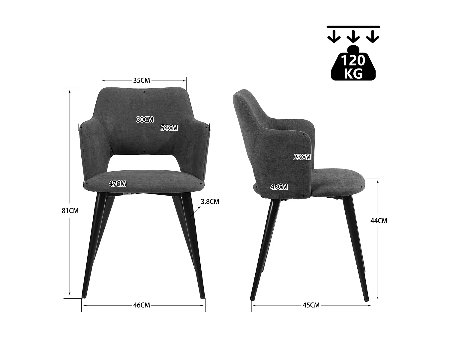 Ensemble de table à manger ronde avec 4 chaises, CLIFTOAKXSET