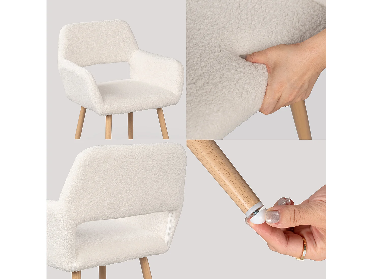 Ensemble de table à manger ronde avec 4 chaises, CLIFTOAKXSET