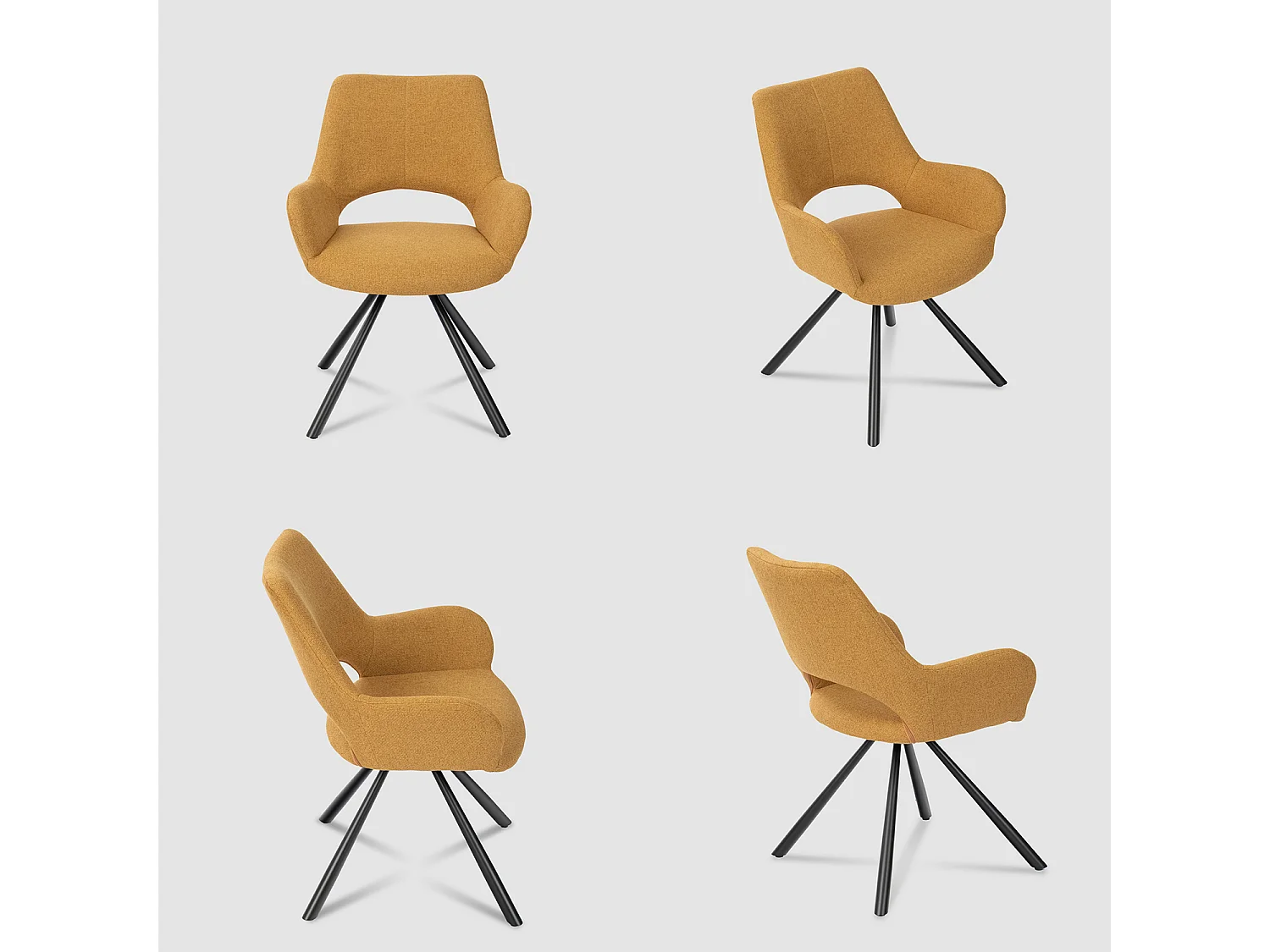 Ensemble de table à manger ronde avec 4 chaises, CLIFTOAKXSET