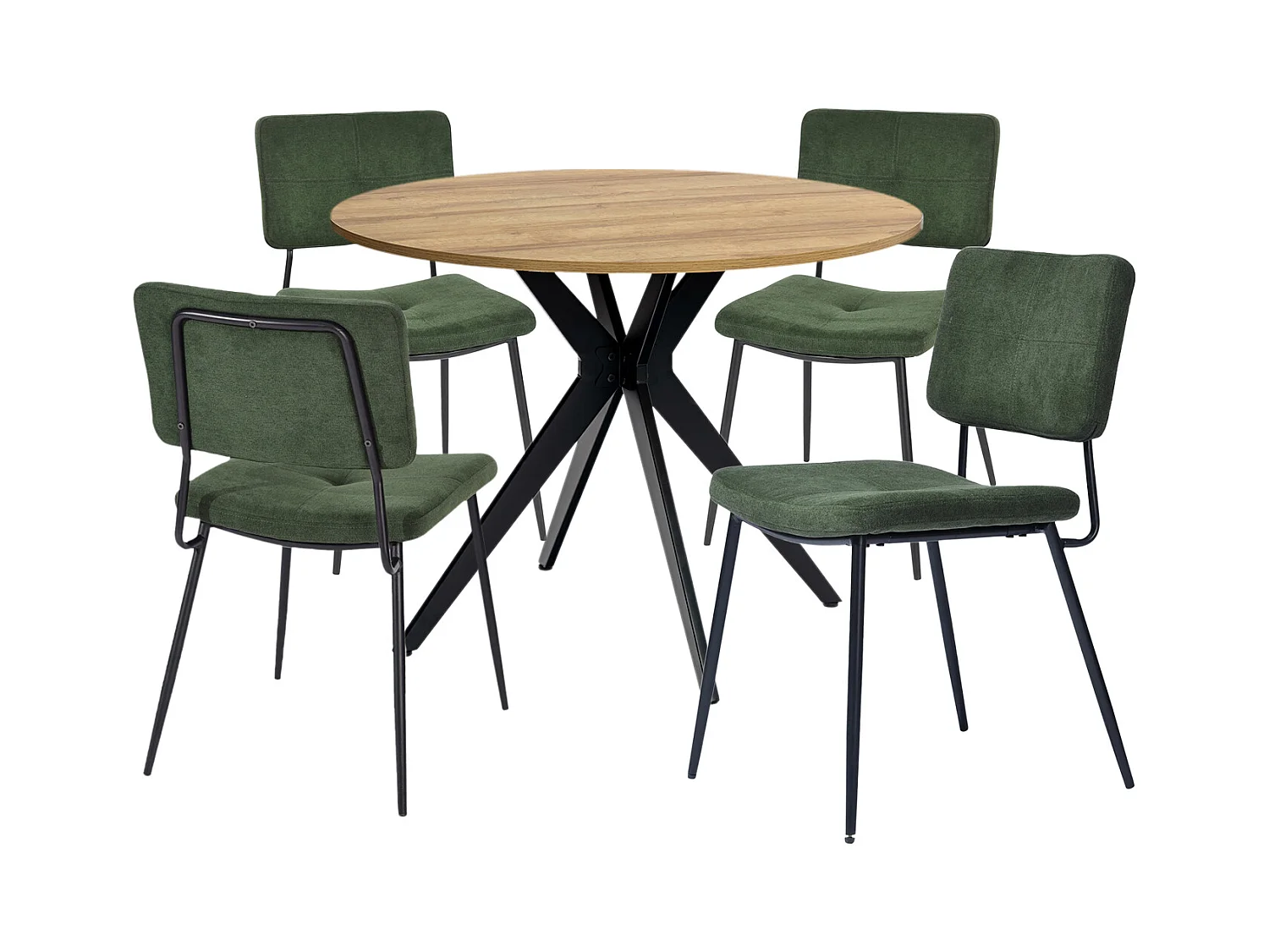 Ensemble de table à manger ronde avec 4 chaises, CLIFTOAKXSET