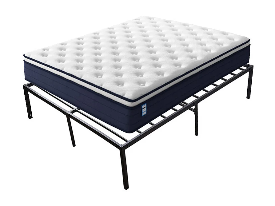 Ensemble Matelas à ressorts + Cadre de lit en métal 140x190cm, Epaisseur du Matelas 25cm