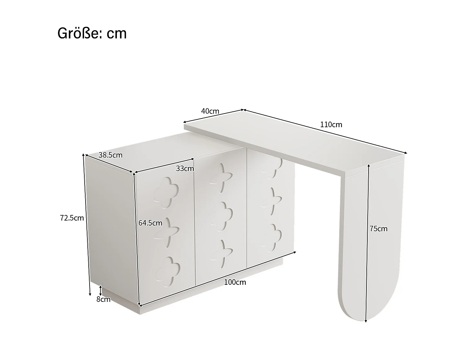 Bureau d’angle rotatif multifonction avec 3 tiroirs et rangement intégré, JO