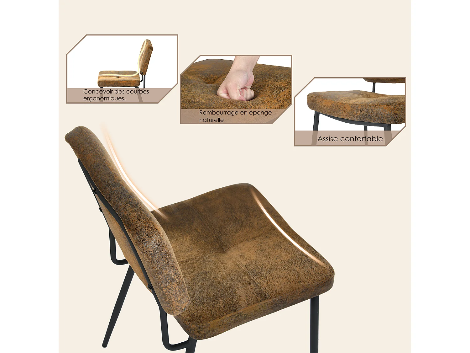 Ensemble de table à manger ronde avec 4 chaises, CLIFTOAKXSET