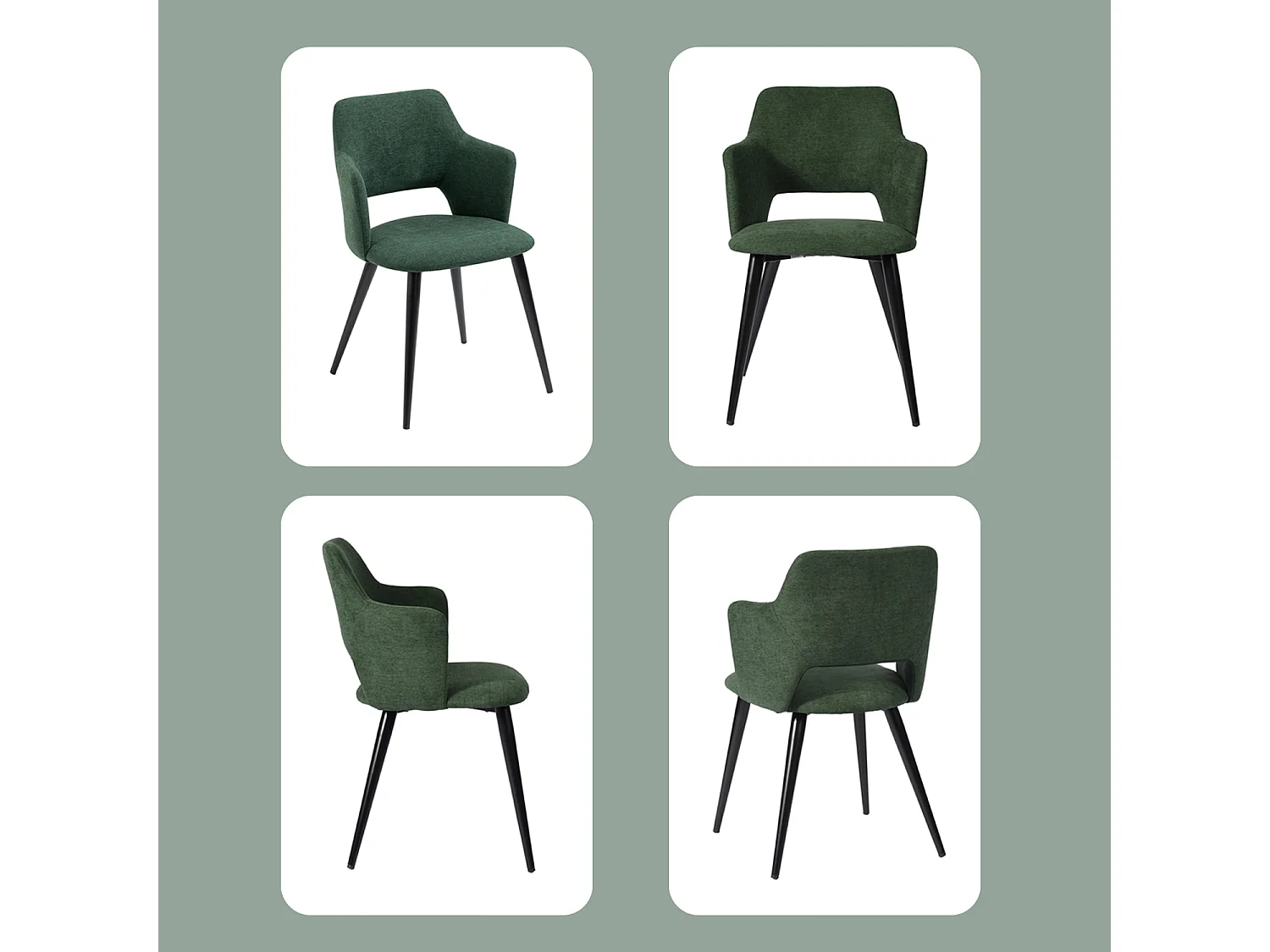 Ensemble de table à manger ronde avec 4 chaises, CLIFTOAKXSET