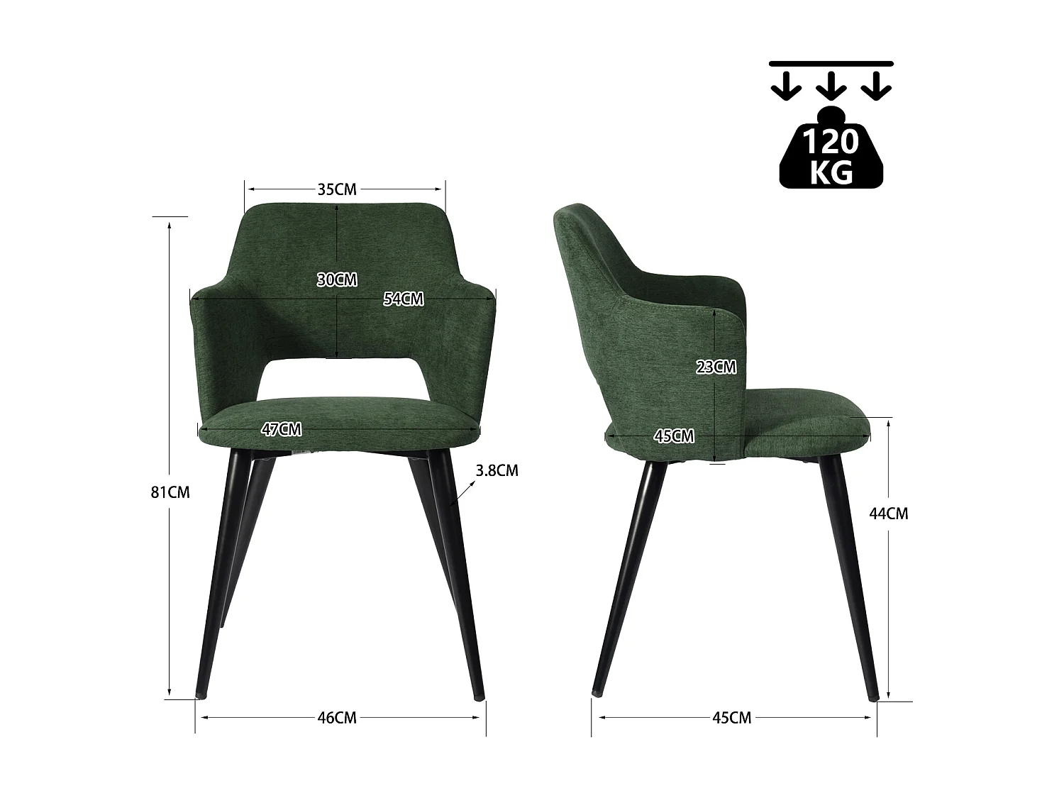 Ensemble de table à manger ronde avec 4 chaises, CLIFTOAKXSET