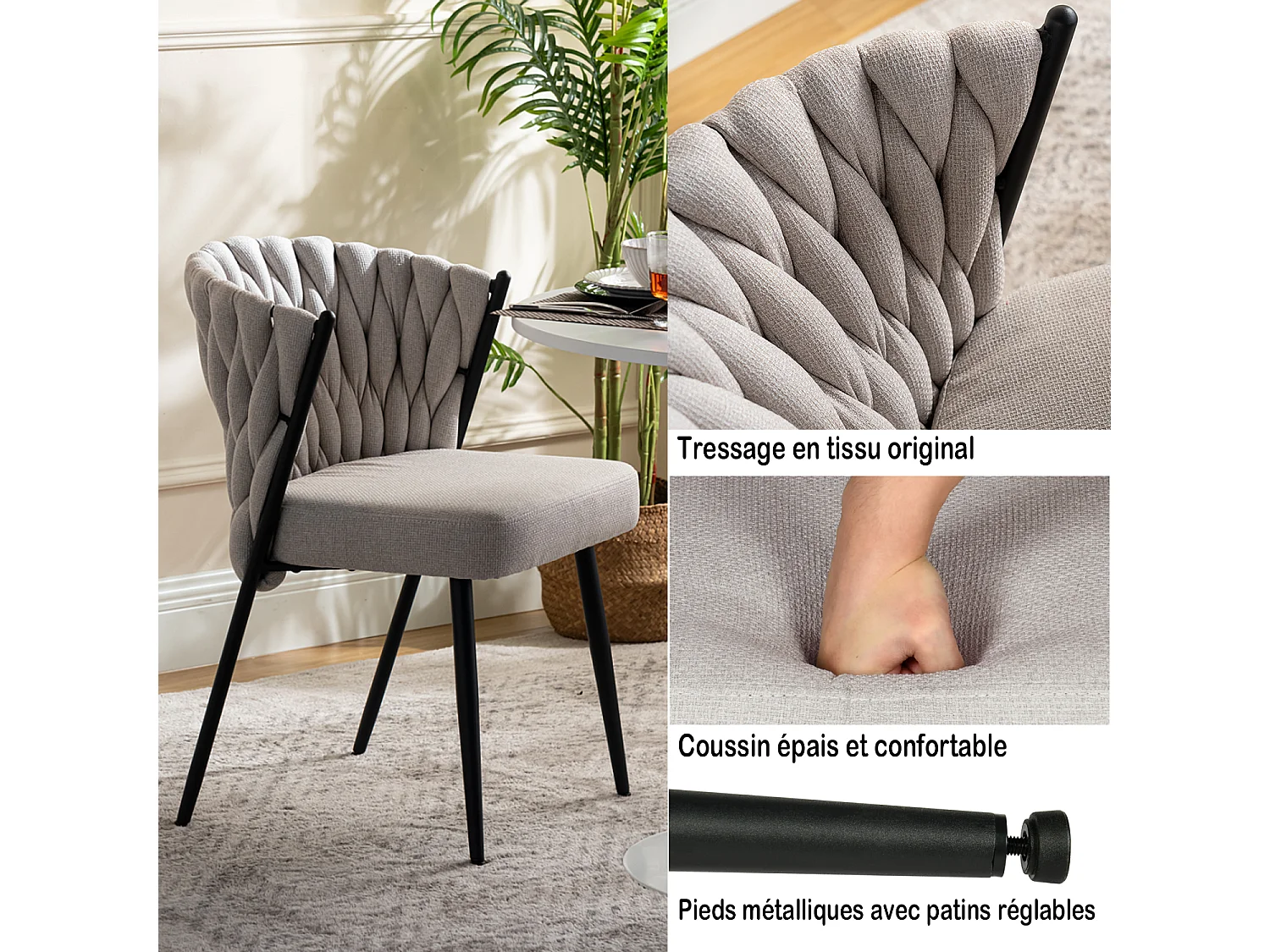 Ensemble de table à manger ronde avec 2 chaises, CLIFTOAKXSET3