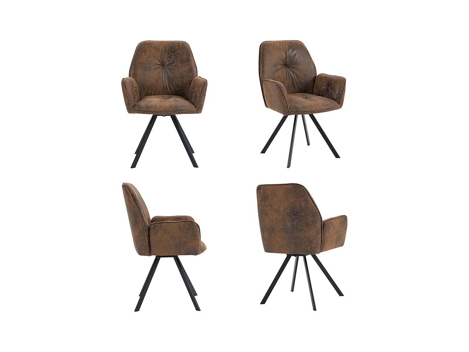 Ensemble de table à manger ronde avec 4 chaises, CLIFTOAKXSET