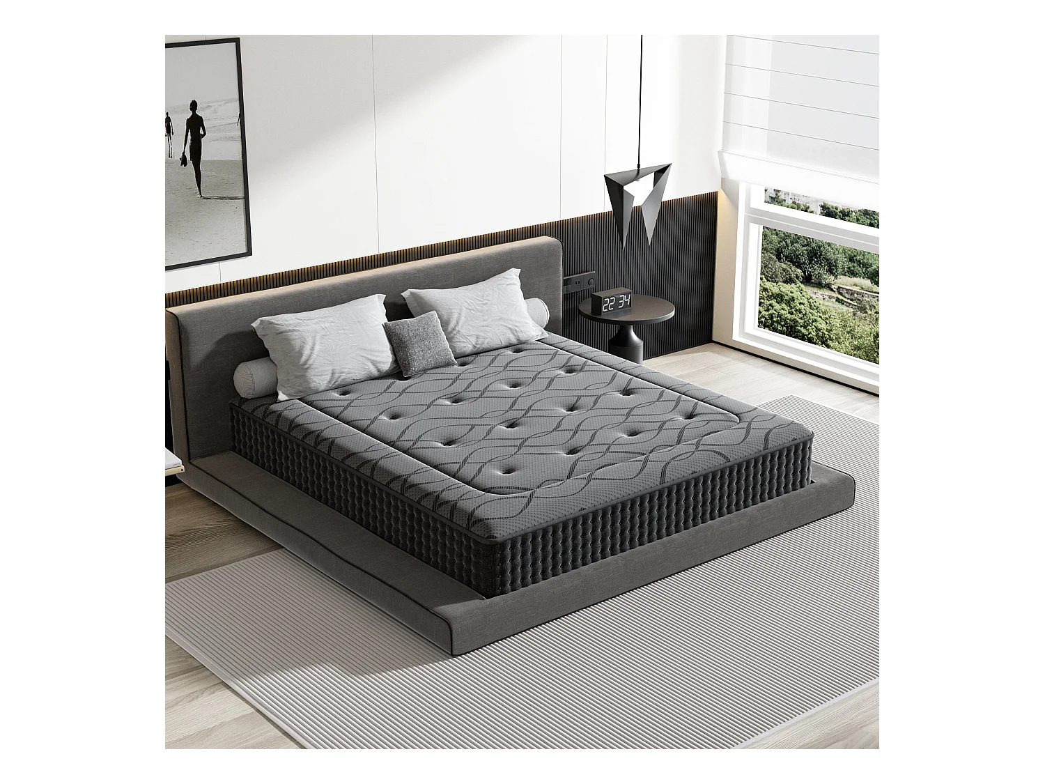 Matelas Ressorts 160x200 cm de Forme en Mousse et Ressorts, 30 cm Épaisseur