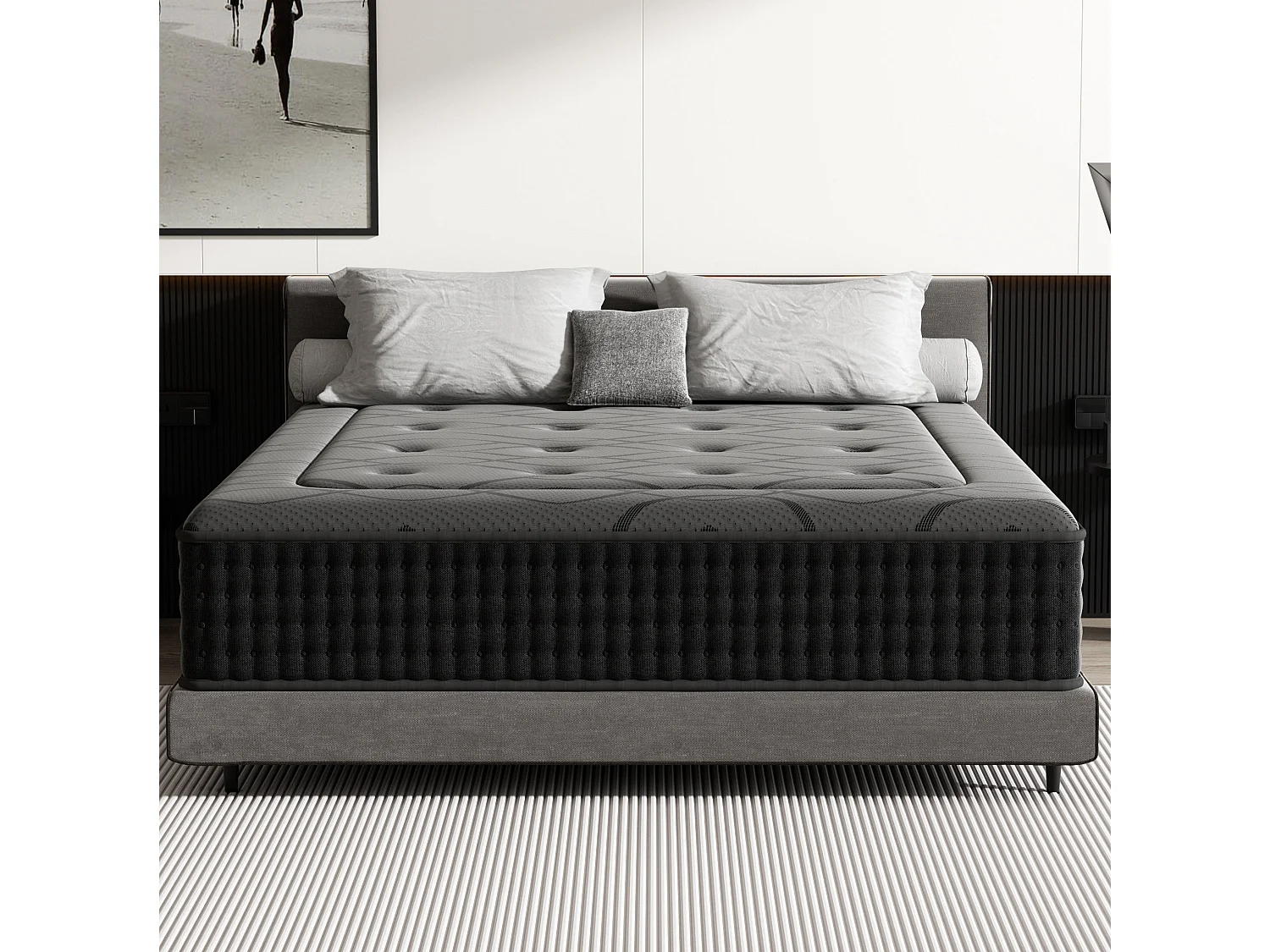 Matelas Ressorts 160x200 cm de Forme en Mousse et Ressorts, 30 cm Épaisseur