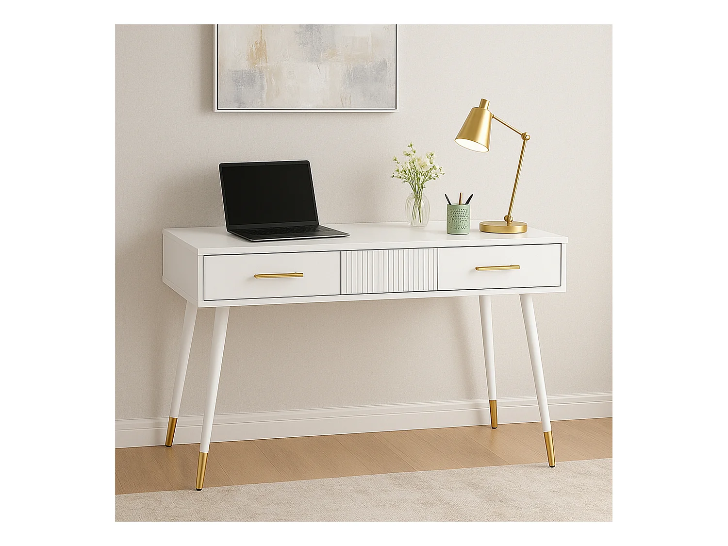 Bureau scandinave avec 2 tiroirs, ULTRAB OFFICE