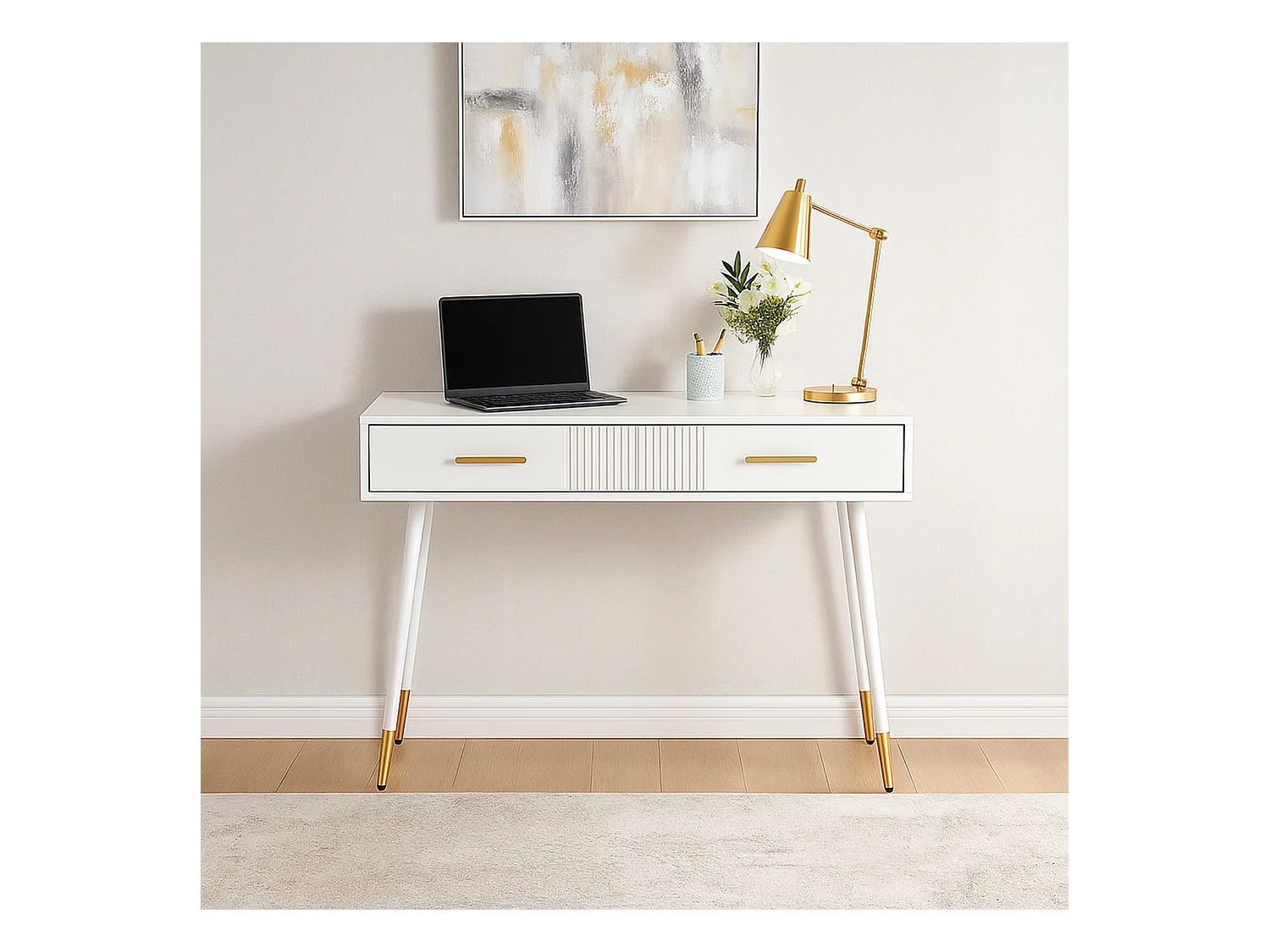 Bureau scandinave avec 2 tiroirs, ULTRAB OFFICE