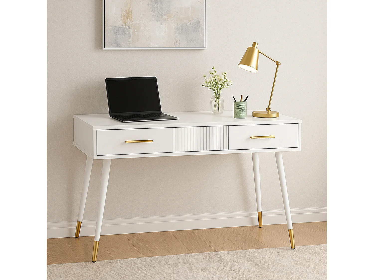 Bureau scandinave avec 2 tiroirs, ULTRAB OFFICE