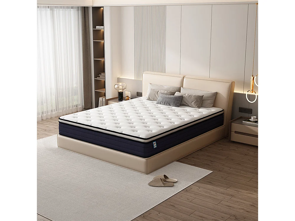 Matelas à Ressorts ensachés 140x190cm, 25 cm d'épaisseur