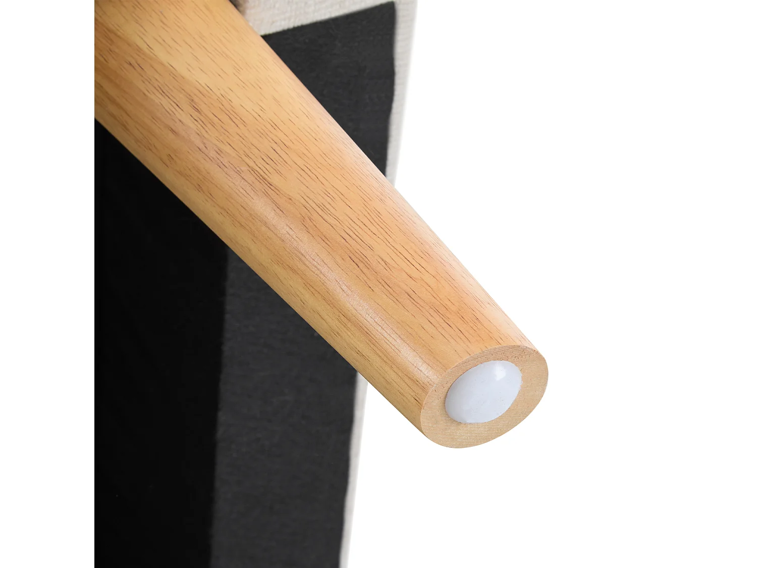 Canapé 2 places beige, tissu chenille, pieds en bois, 162x74x77cm