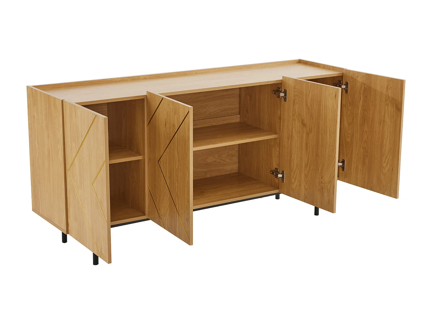 Buffet 4 portes multifonctionnel pour salon, salle à manger et chambre 160x40x78cm