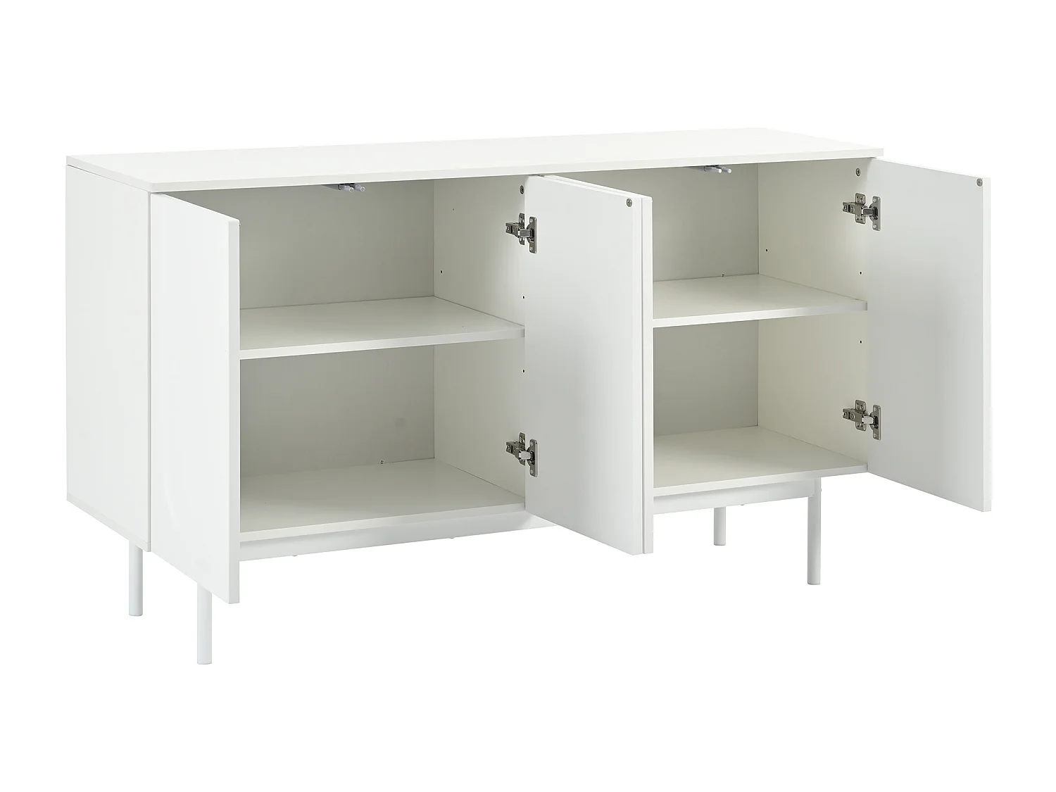 Buffet blanco con 4 porte cintrée, estilo simple, peutre place dans le salon, la salle à manger, le couloir