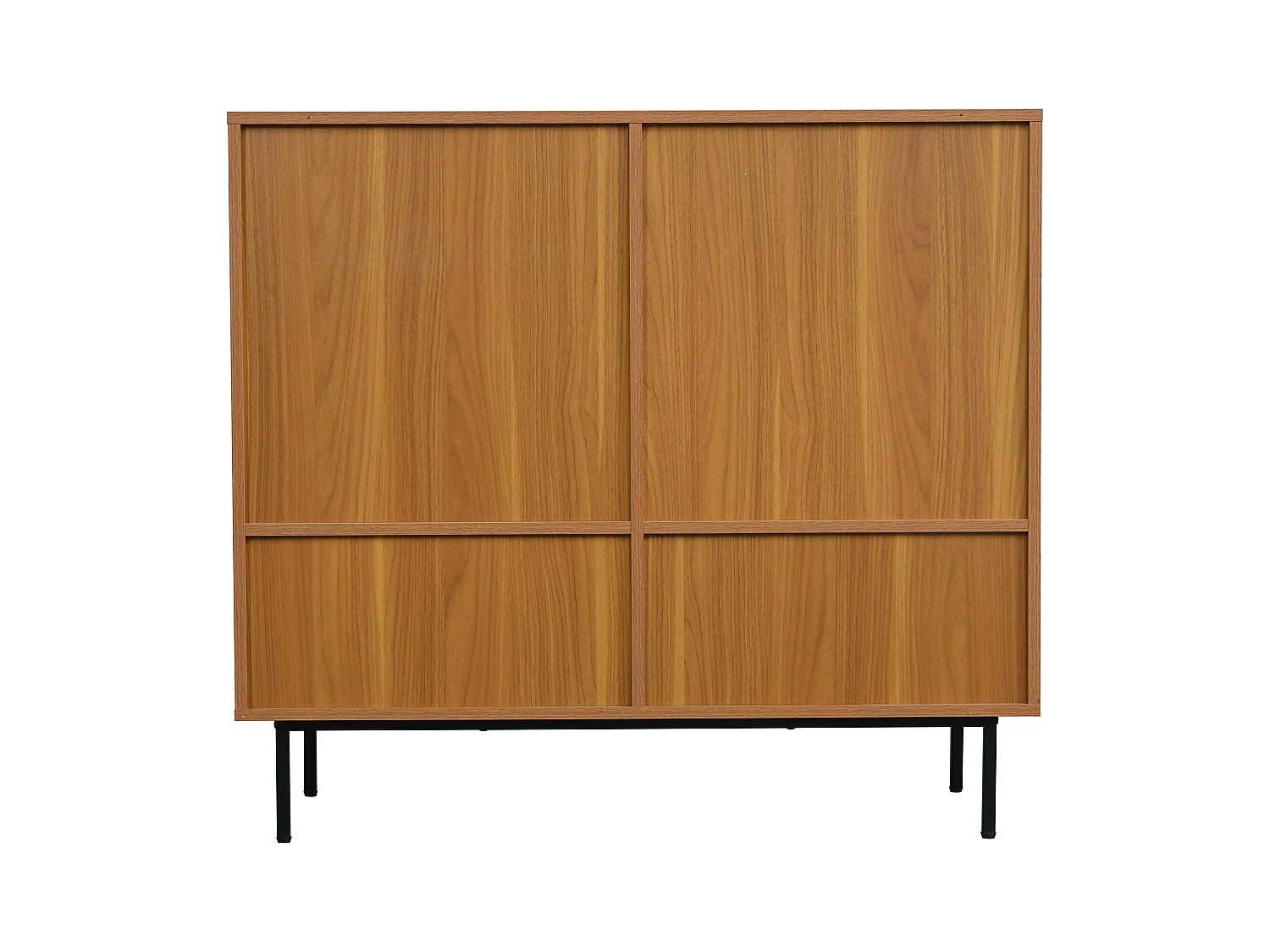 Buffet en noyer avec 2 portes coulissantes style rétro campagne 100x37x90cm