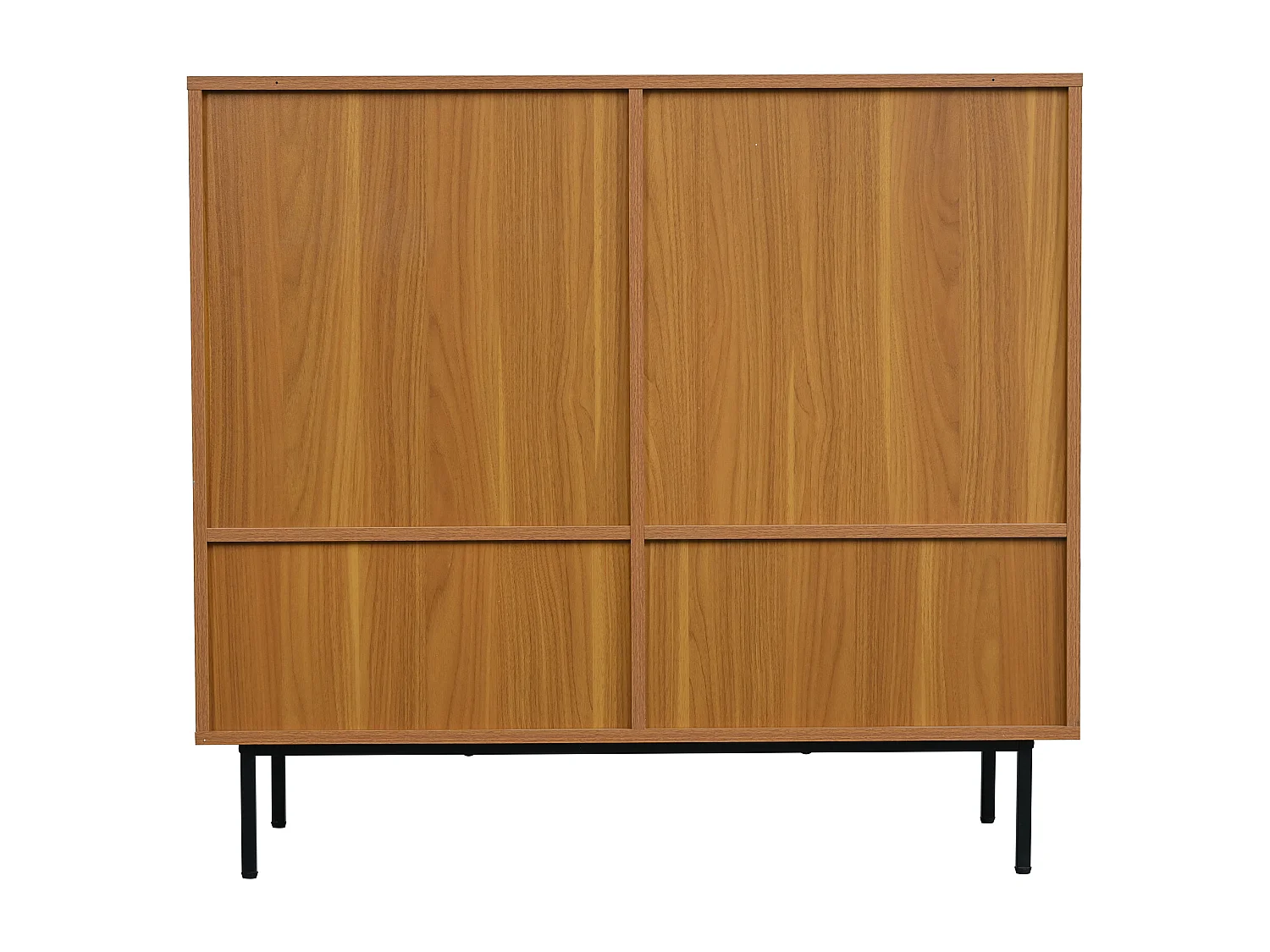 Buffet en noyer avec 2 portes coulissantes style rétro campagne 100x37x90cm