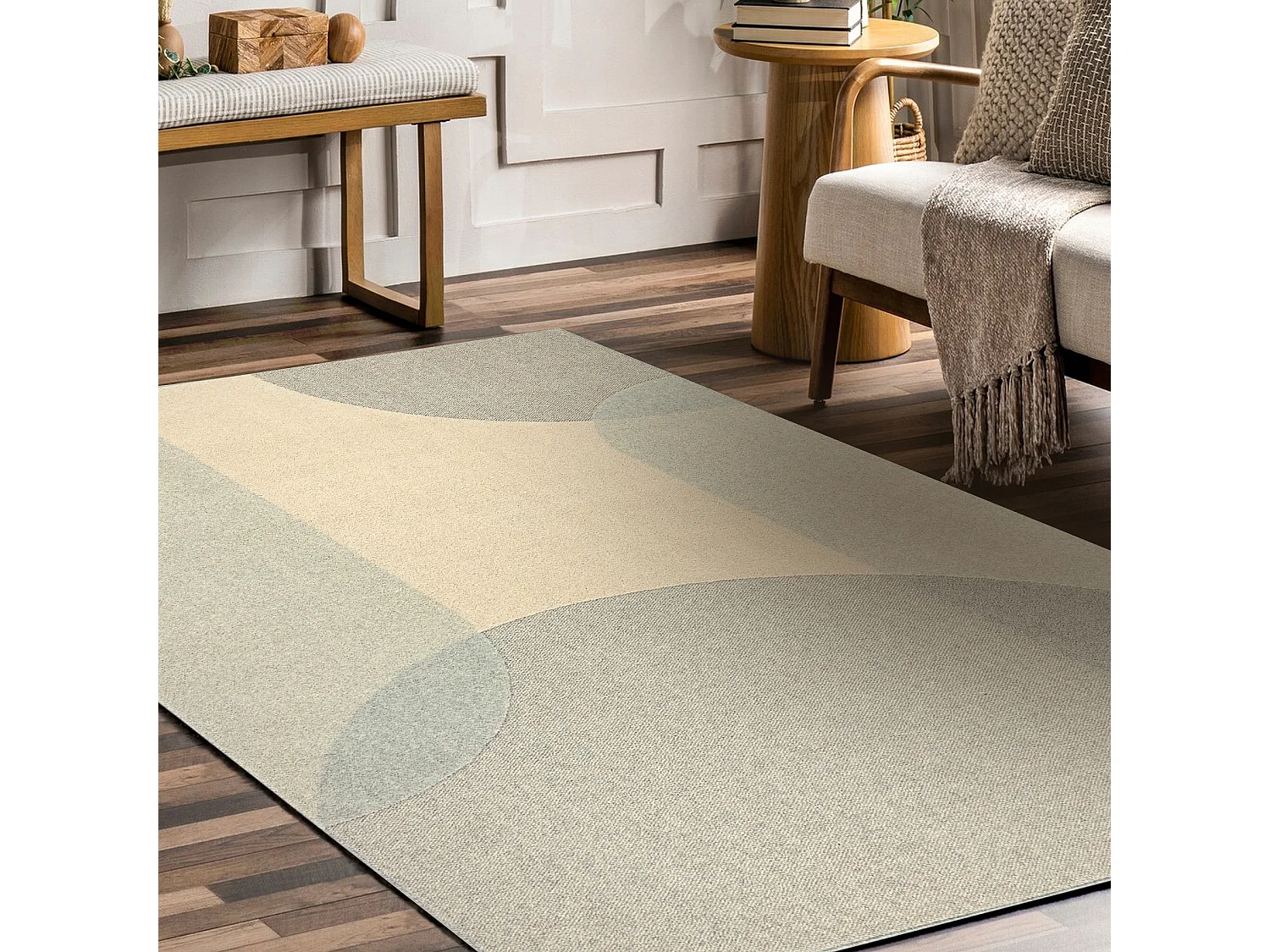 Moquette en laine FLUX 461.7.AE120 OSTA - Géométrique, structurelle, 80x140 cm