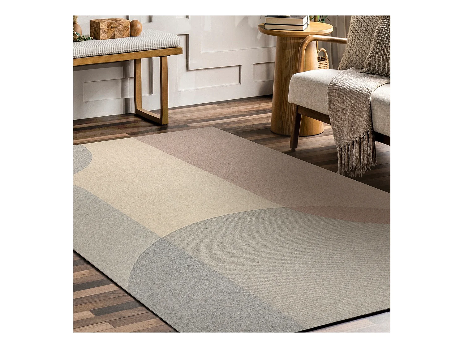 Moquette en laine FLUX 461.7.AE990 OSTA - Géométrique, structurelle, 80x140 cm