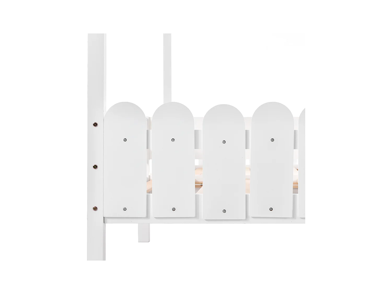 Lit cabane double enfant  blanc 90x200cm avec 2 tiroirs, pin + MDF, sans matelas