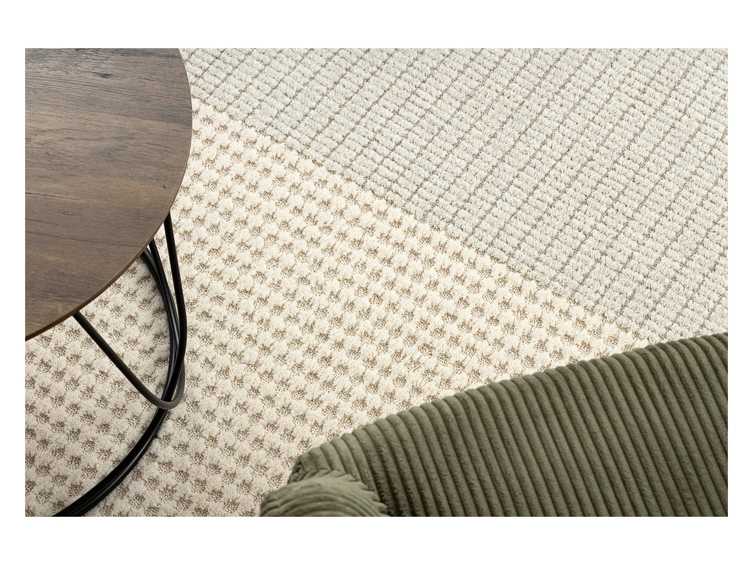 Moquette en laine FLUX 461.9.AE500 OSTA - Géométrique, structurelle, 80x140 cm