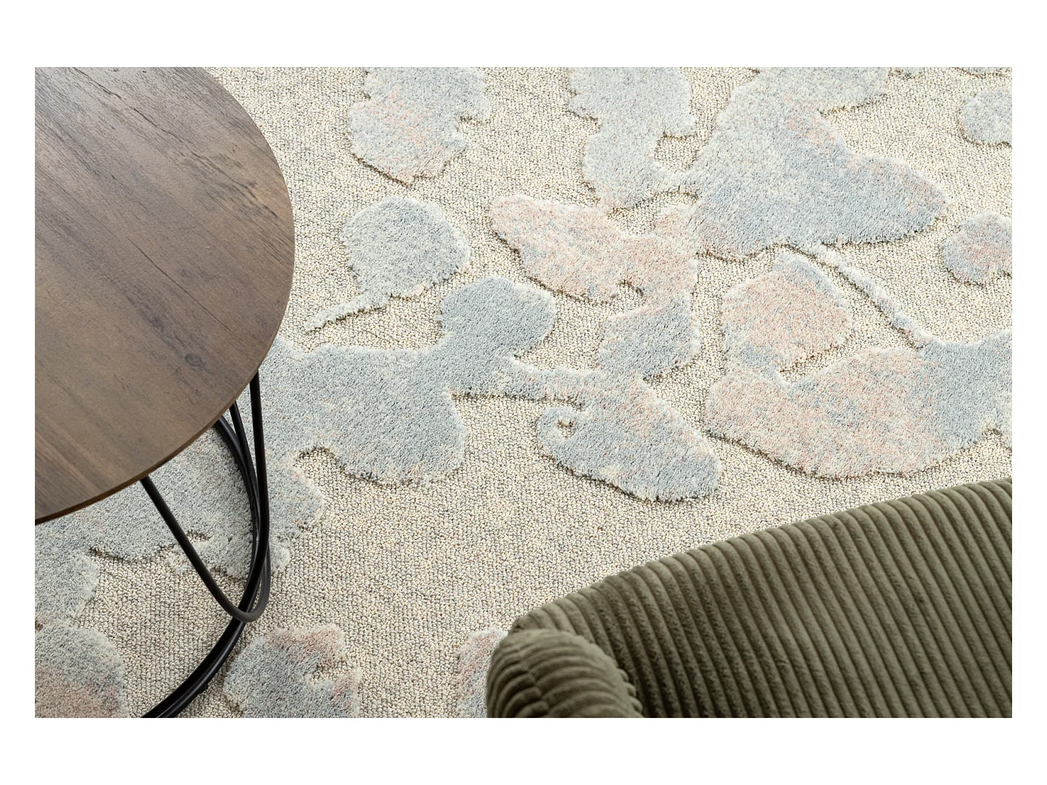 Moquette en laine FLUX 461.60.AE990 OSTA - Abstraction, structurelle,  135x200 cm