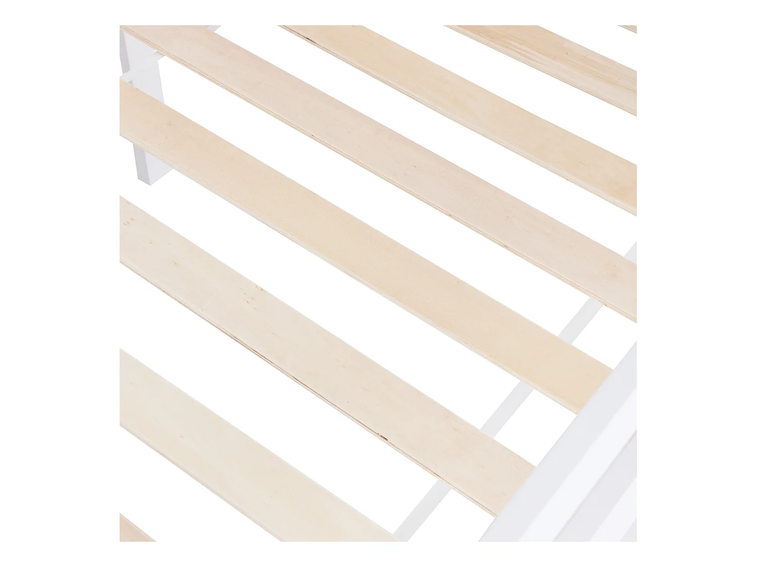 Wit kinderbed 90x200cm met lade, ladder en spijlenhekje, zonder matras