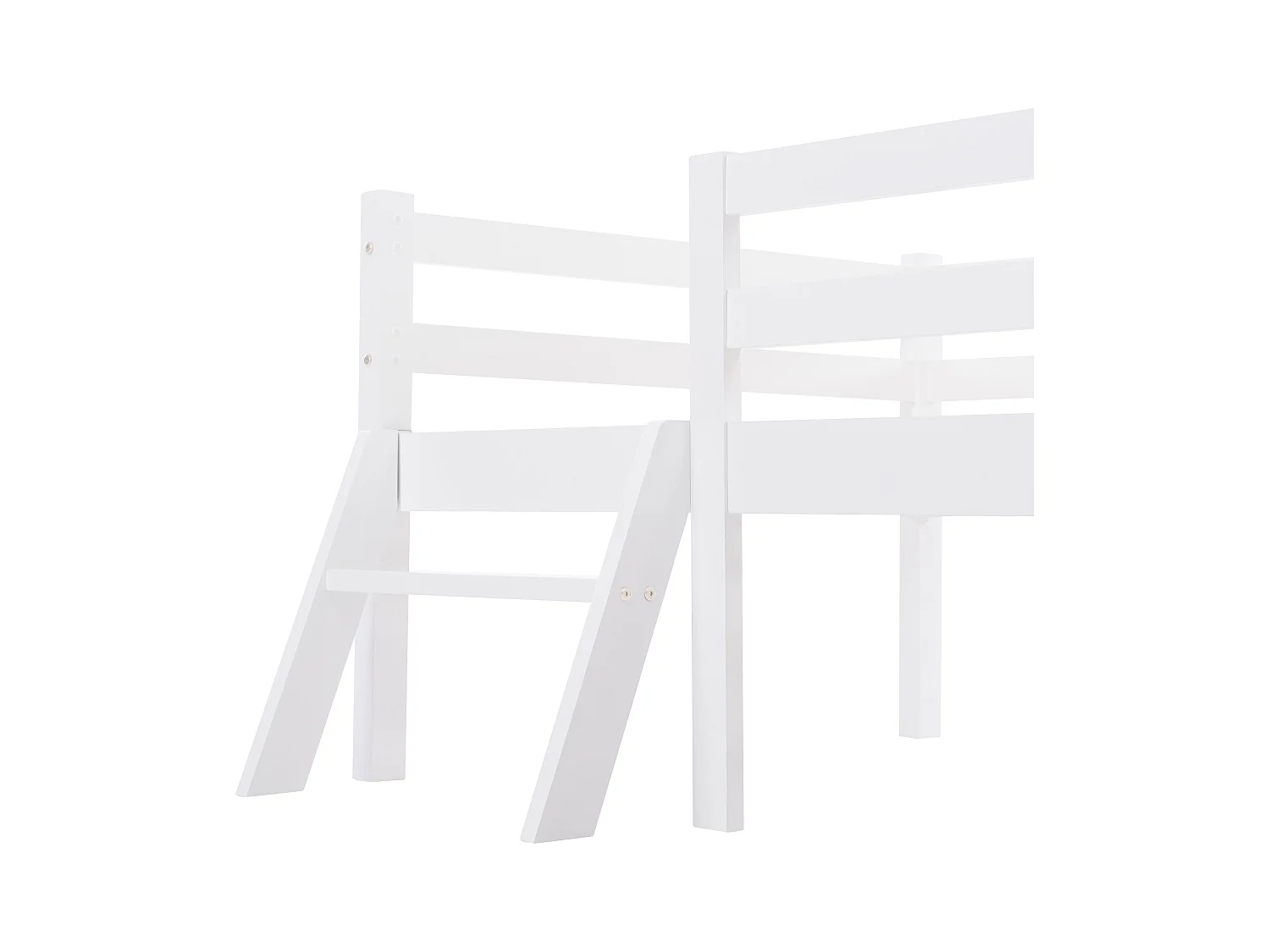 Cama infantil cabina blanca 90x200cm con cajón, escalera y barrera, sin colchón