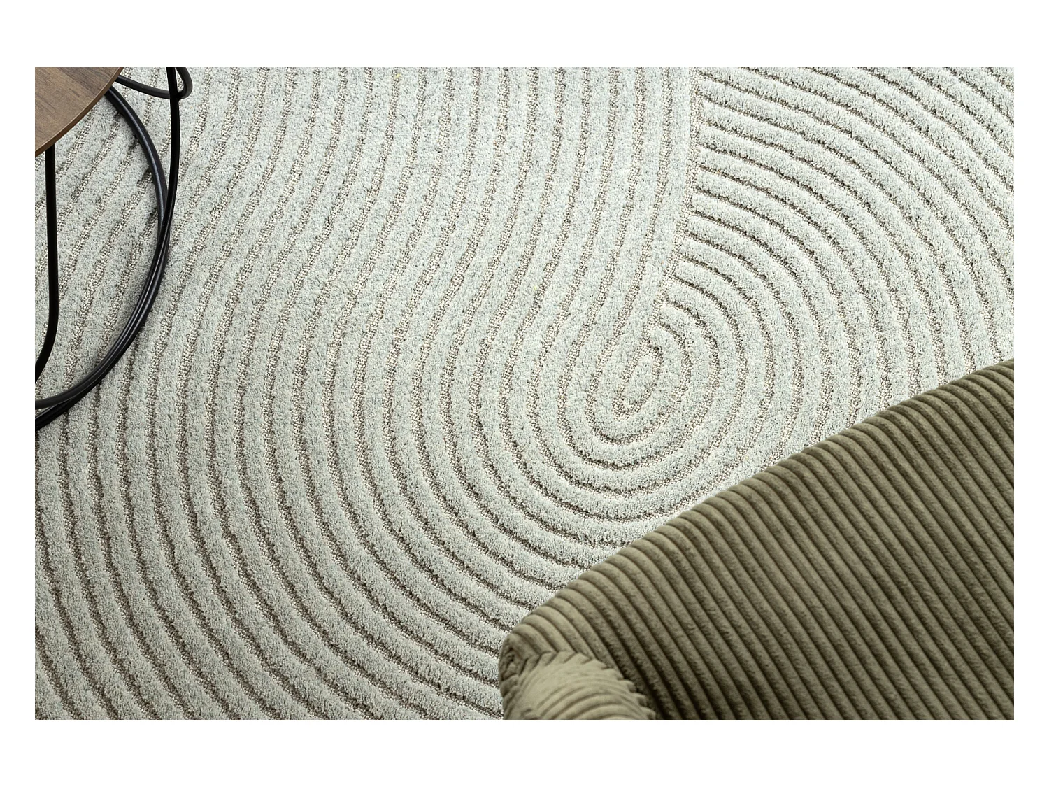 Moquette en laine FLUX ovale 461.67.AE503 OSTA - Géométrique, struct 200x300 cm