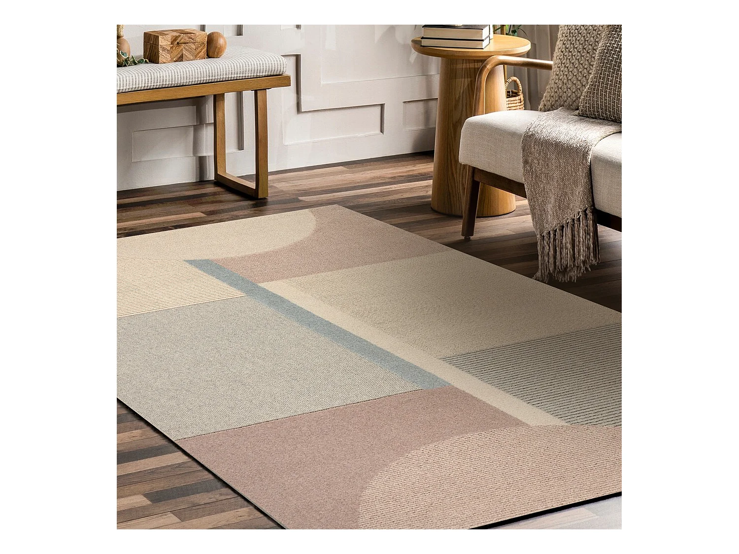 Moquette en laine FLUX 461.1.AE990 OSTA - Géométrique, structurelle, 80x140 cm