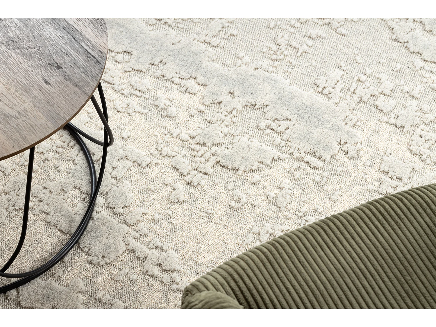 Moquette en laine FLUX 461.2.AE120 OSTA - Abstraction, structurelle, l 135x200 cm