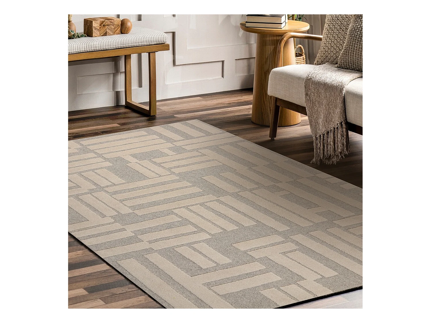 Moquette en laine FLUX 461.95.AE110 OSTA - Géométrique, structurelle 240x340 cm