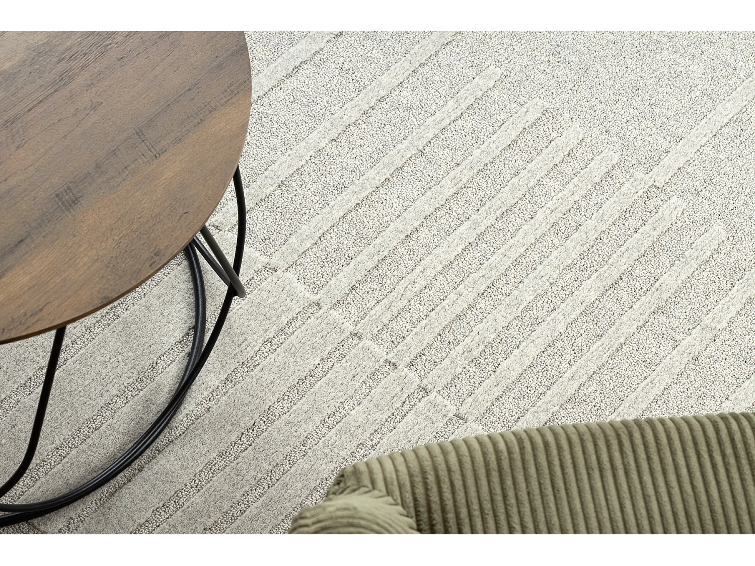 Moquette en laine FLUX 461.3.AE121 OSTA - Géométrique, structurelle, 240x340 cm