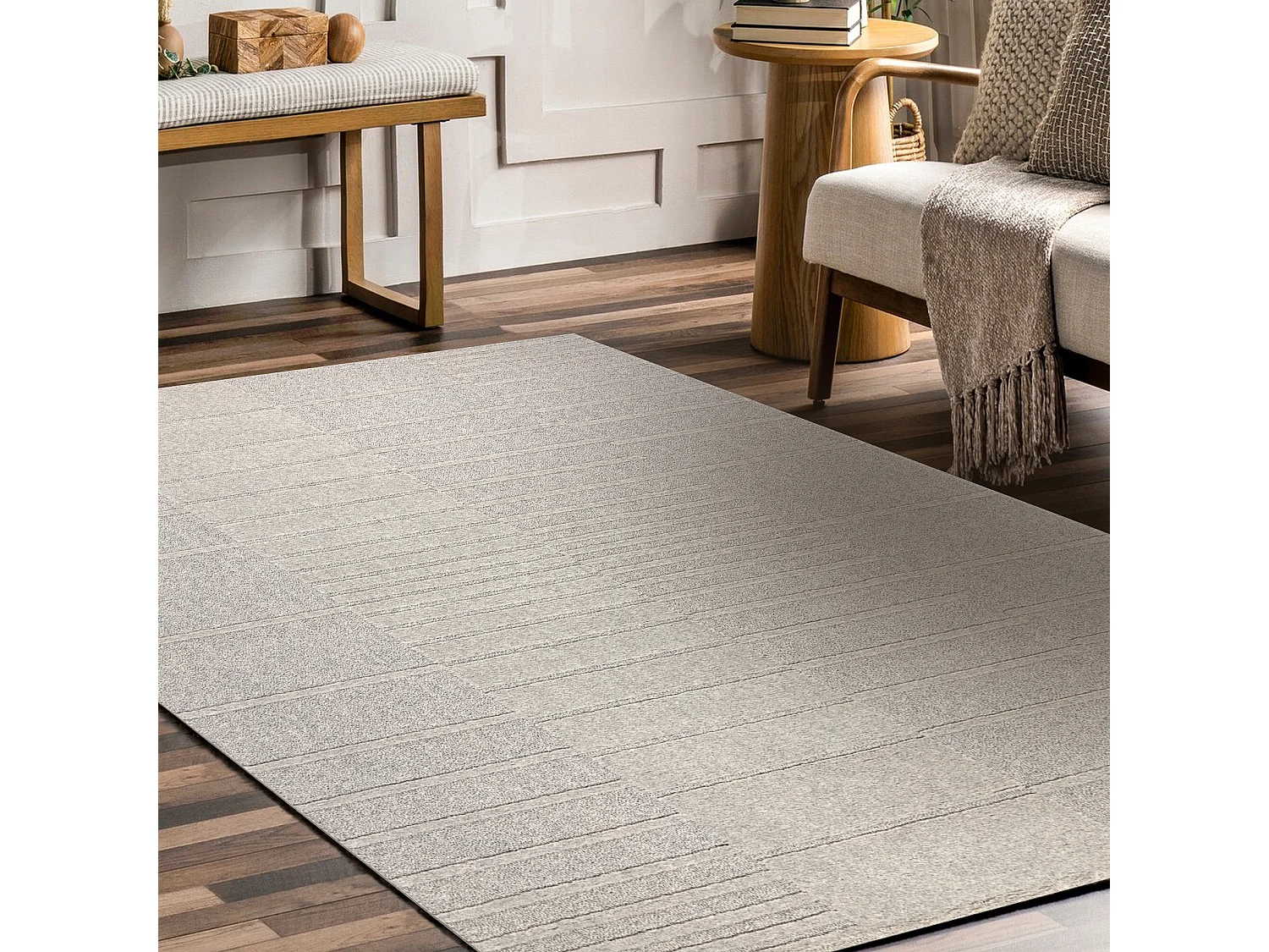 Moquette en laine FLUX 461.3.AE121 OSTA - Géométrique, structurelle, 160x230 cm