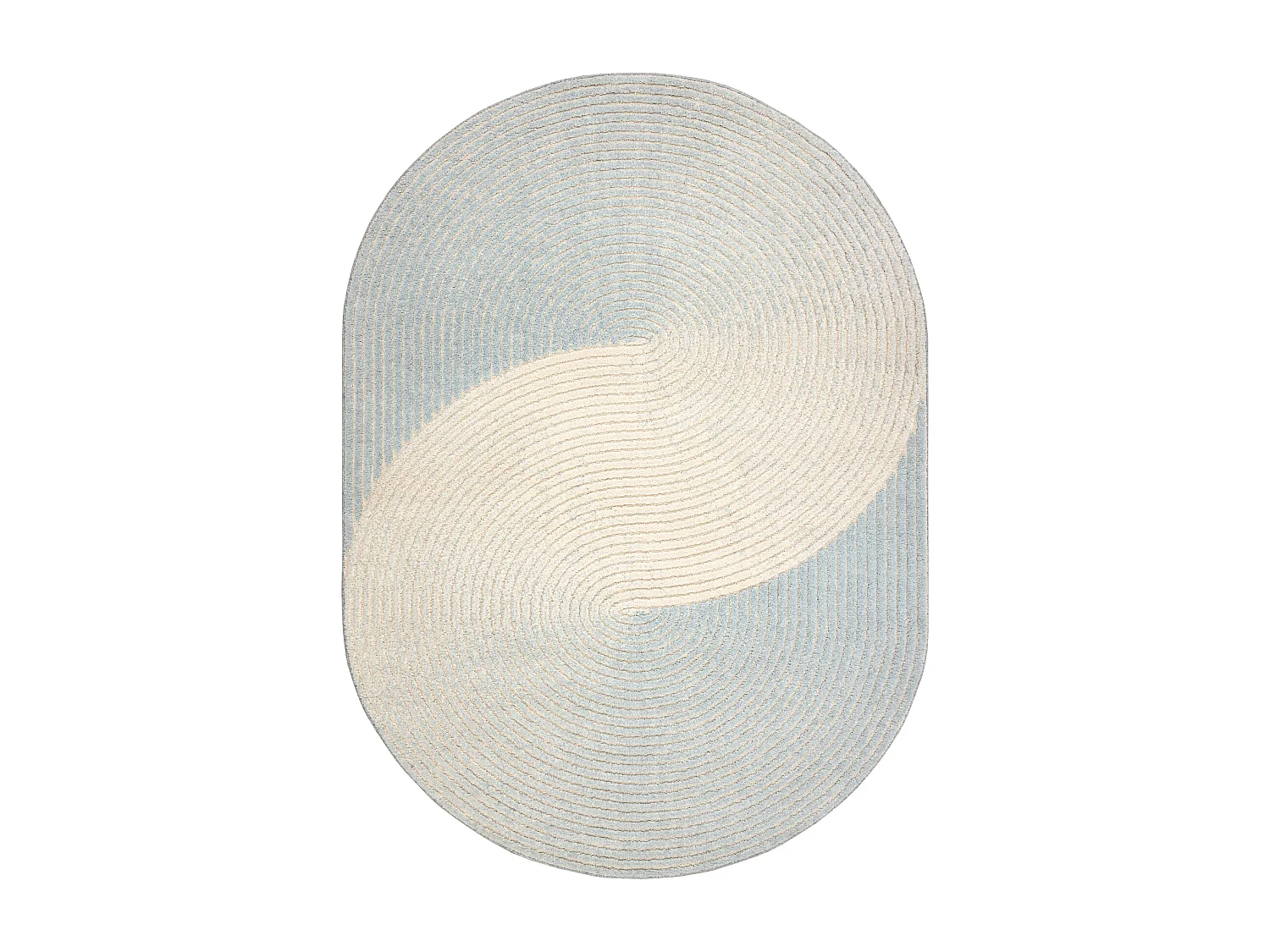 Moquette en laine FLUX ovale 461.67.AE502 OSTA - Géométrique, struct 160x230 cm