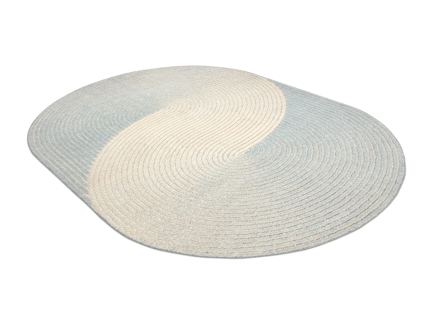 Moquette en laine FLUX ovale 461.67.AE502 OSTA - Géométrique, struct 160x230 cm