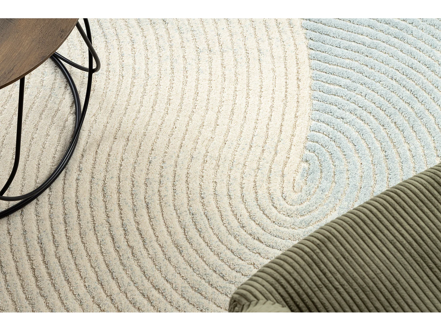 Moquette en laine FLUX ovale 461.67.AE502 OSTA - Géométrique, struct 160x230 cm