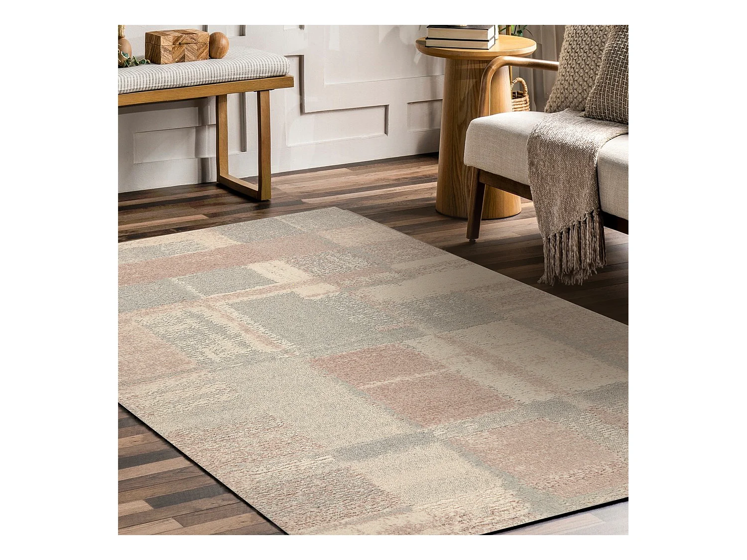 Moquette en laine FLUX 461.43.AE200 OSTA - Géométrique, structurelle 60x120 cm