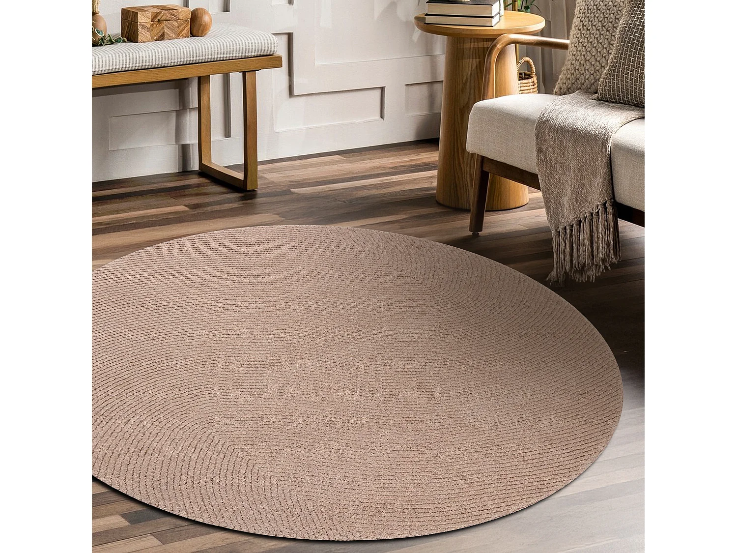 Moquette en laine FLUX cercle 461.68.AE200 OSTA - Géométrique, struc cercle 240 cm