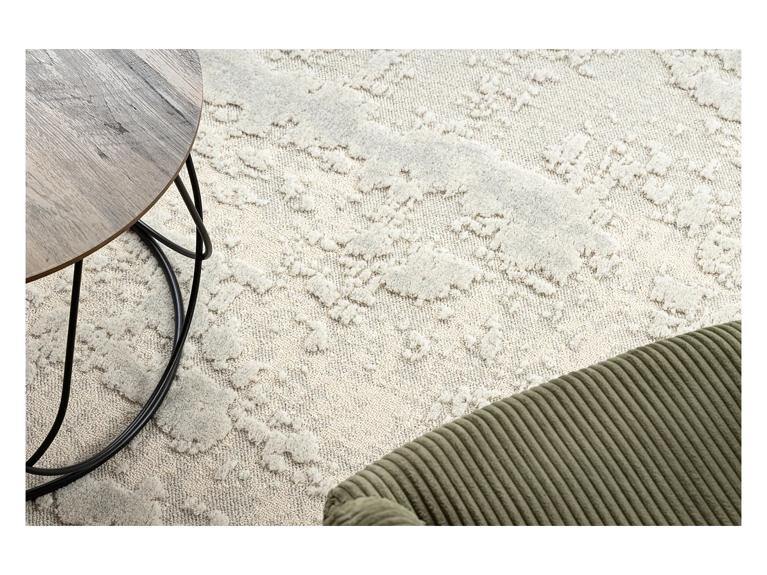 FLUX 461.2.AE120 Wollteppich OSTA - Abstraktion, Strukturell, Loft cre 200x300 cm
