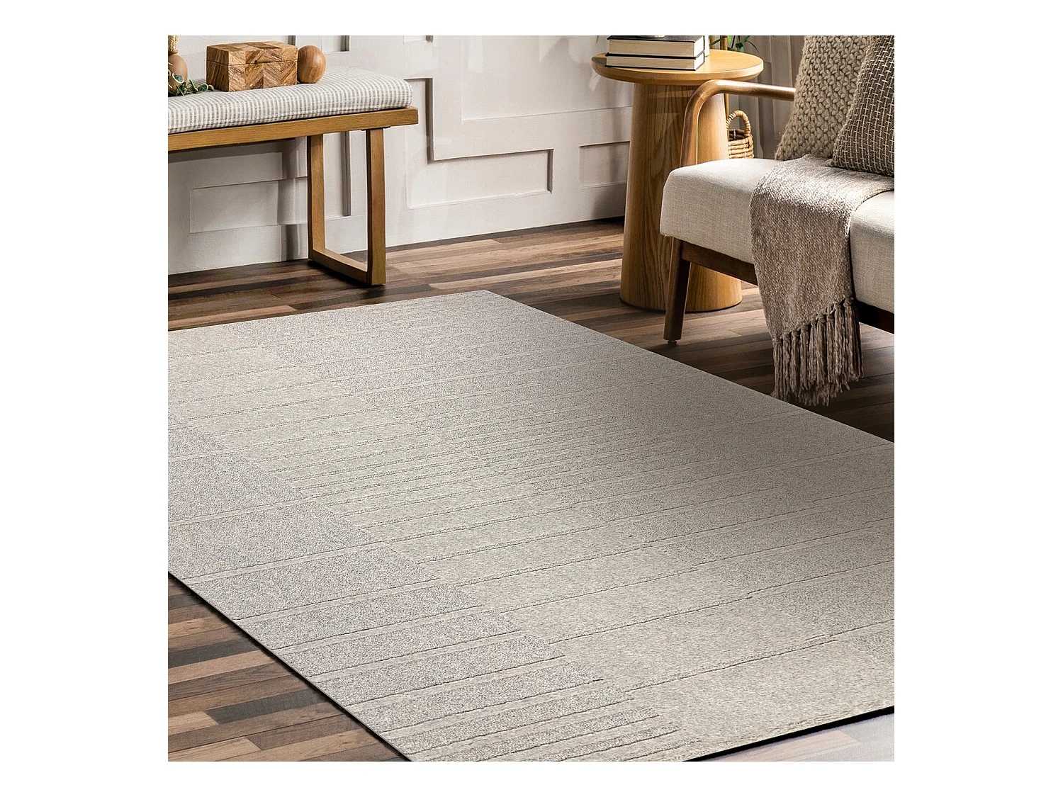 Moquette en laine FLUX 461.3.AE121 OSTA - Géométrique, structurelle, 60x120 cm